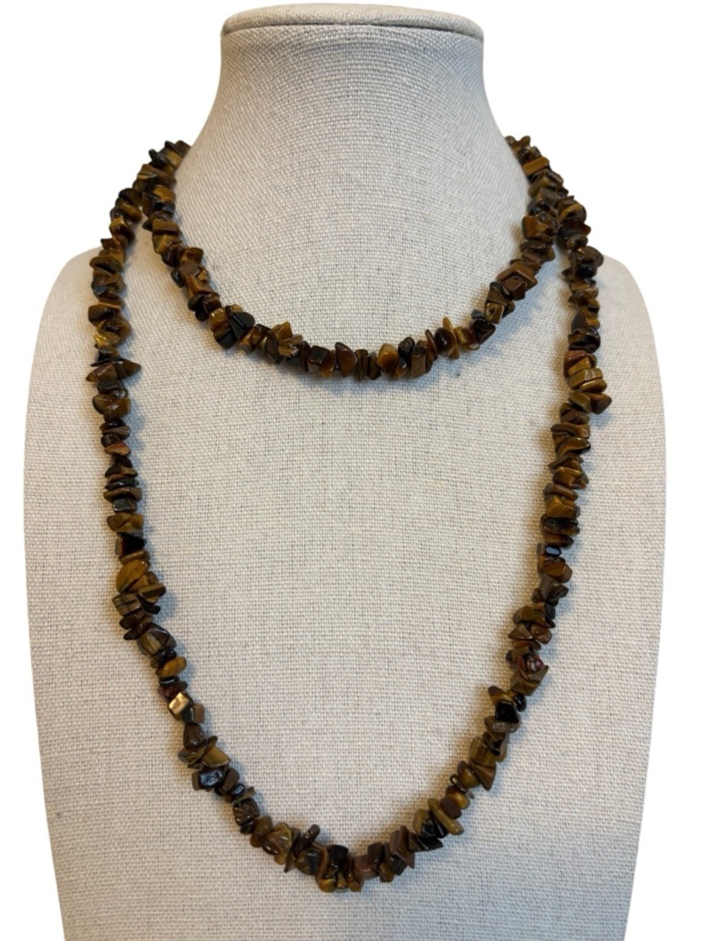 Stone Necklace Tiger’s Eye 34” Brown
